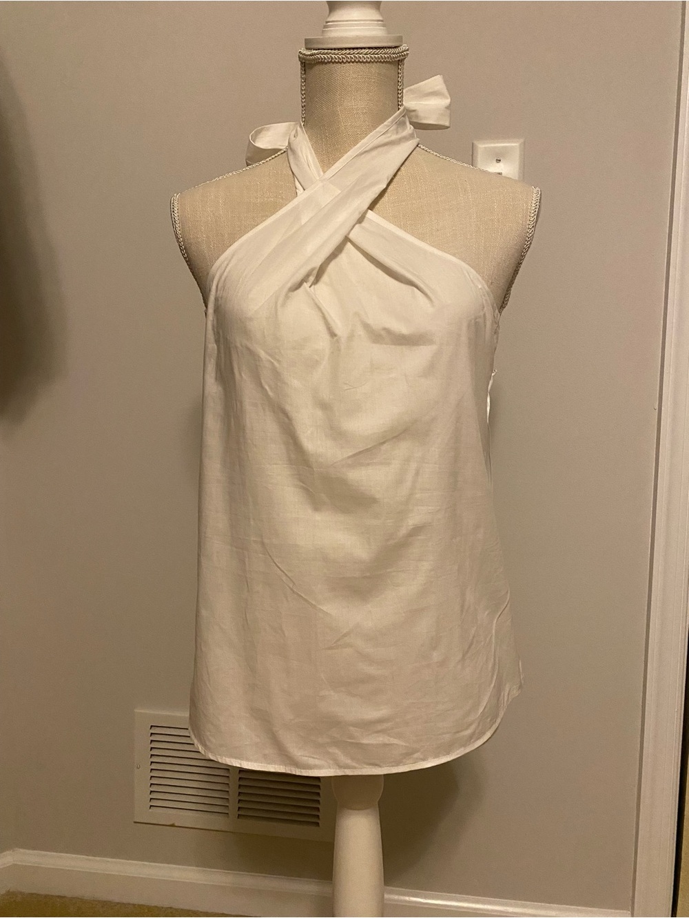 J. Crew White Halter Tie-Neck Blouse - NWT